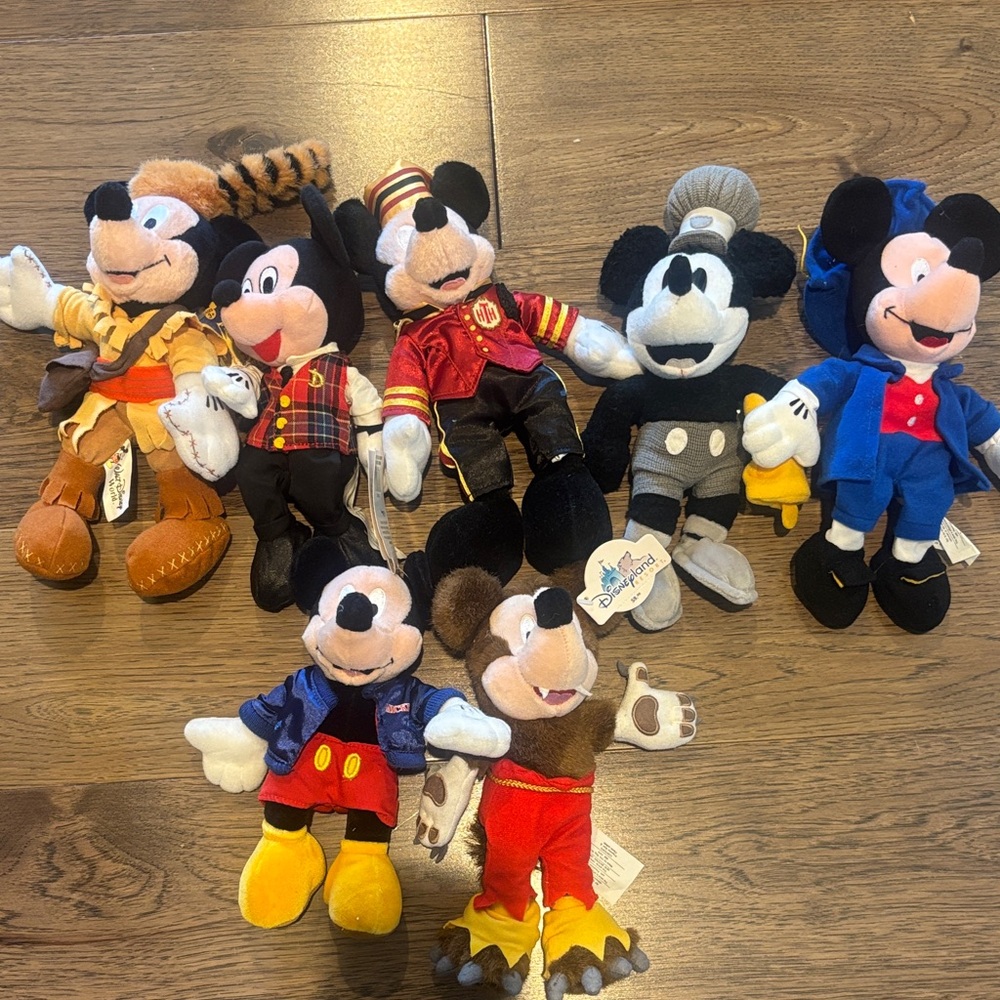 Disney Mickey Mouse Beanie Baby collection.